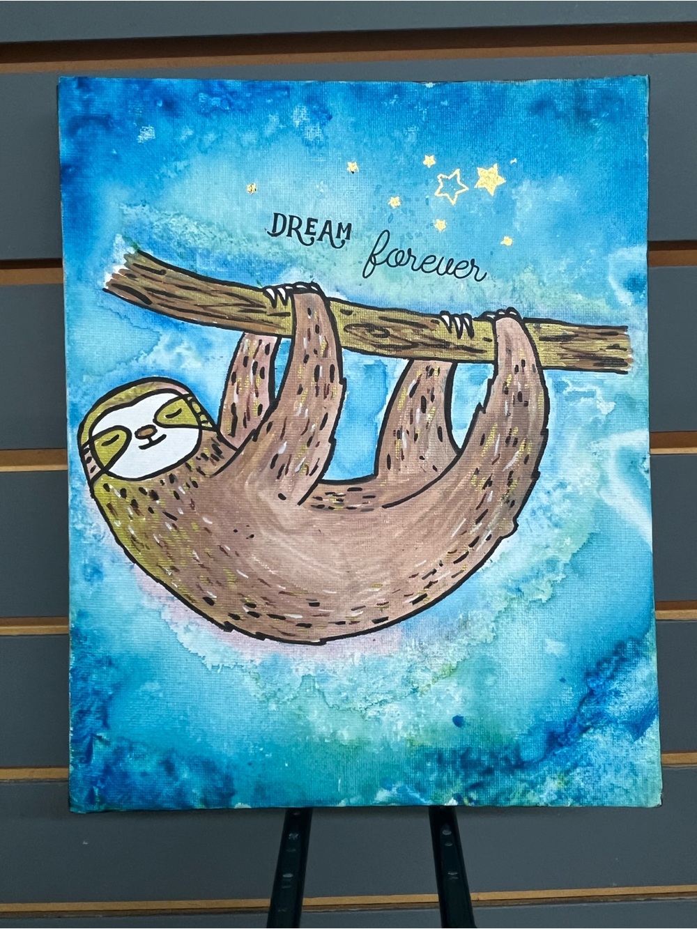 Dream Forever Blue Sloth Wall Art